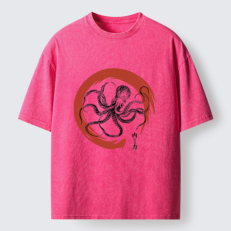 Tokyo-Tiger Zen Octopus Washed T-Shirt