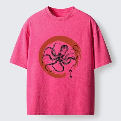 Tokyo-Tiger Zen Octopus Washed T-Shirt