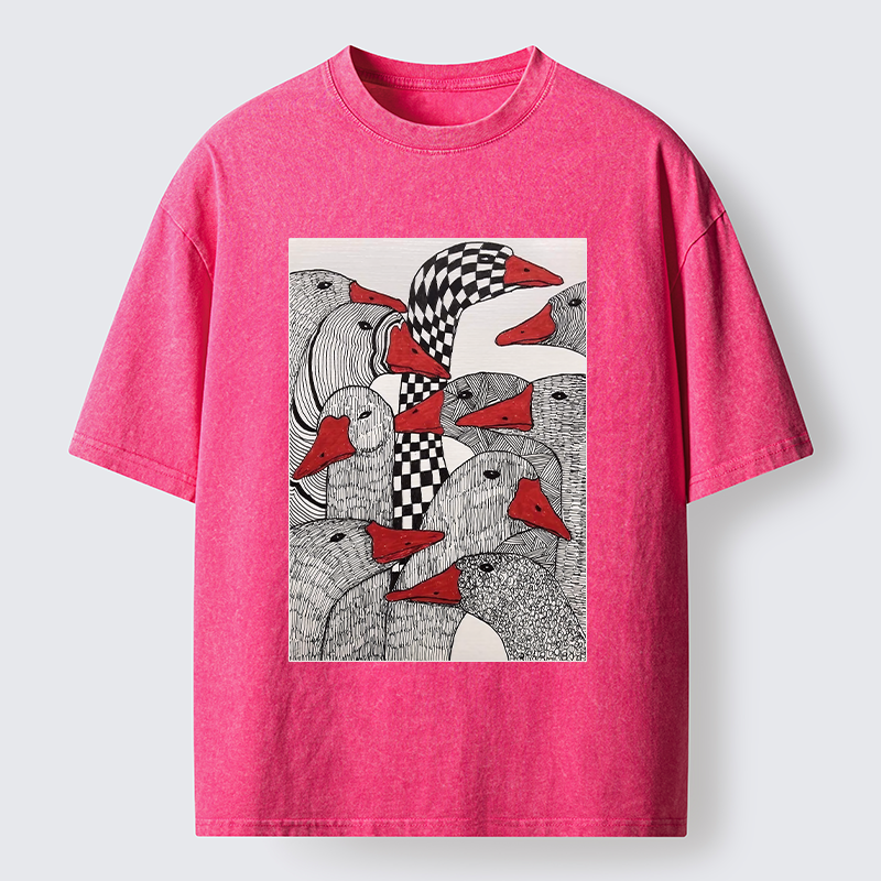 Tokyo-Tiger All Kinds Of Geese Washed T-Shirt