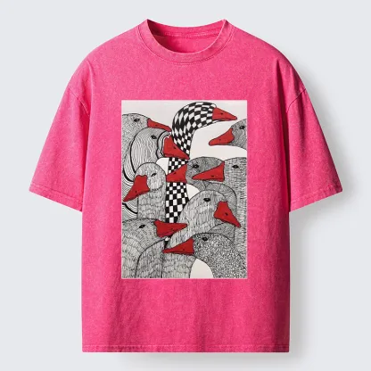 Tokyo-Tiger All Kinds Of Geese Washed T-Shirt