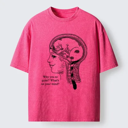 Tokyo-Tiger Brain Full Of Cats Washed T-Shirt