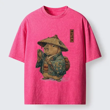 Tokyo-Tiger Traveling Capybara Washed T-Shirt