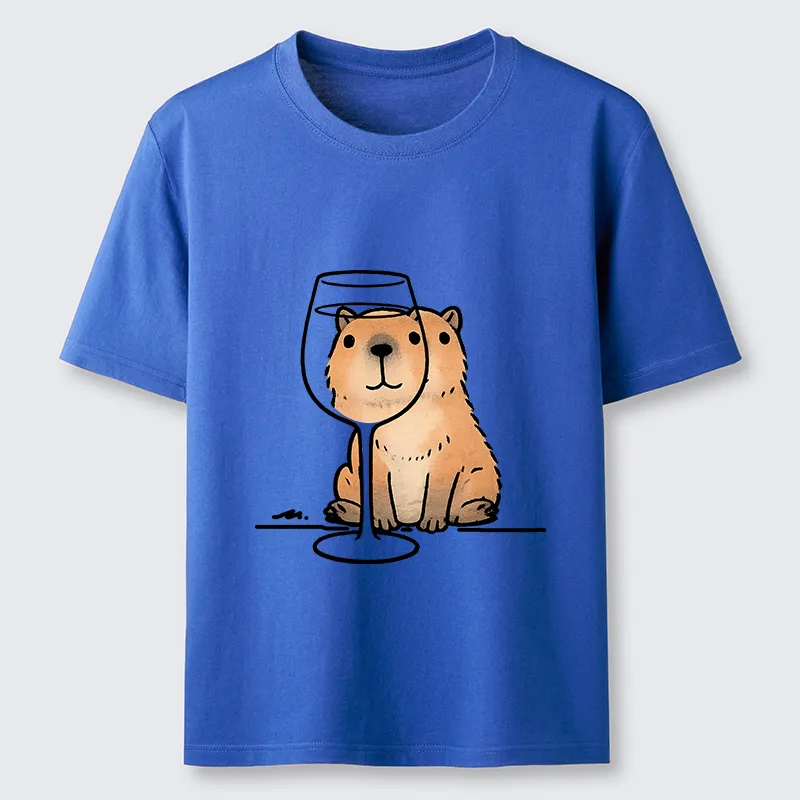 Tokyo-Tiger Capybara With A Glass Classic T-Shirt