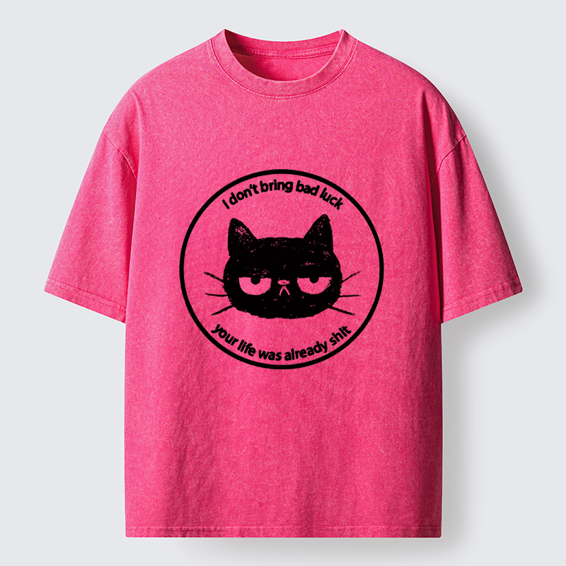 Tokyo-Tiger Black Cat Won't Bring Bad Luck Washed T-Shirt