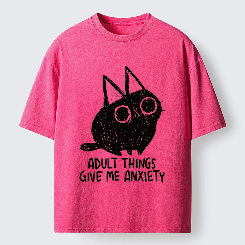 Tokyo-Tiger Adult Anxiety Washed T-Shirt