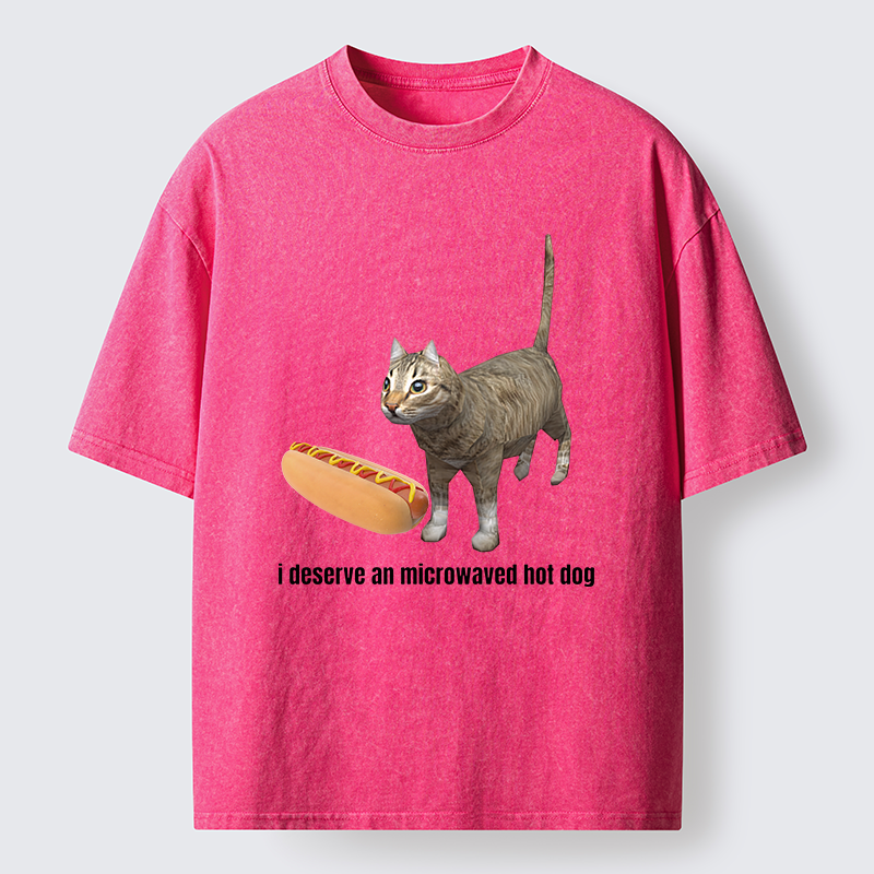 Tokyo-Tiger Microwaved Hot Dog Washed T-Shirt