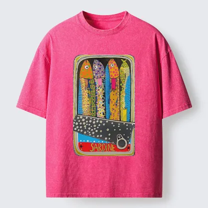 Tokyo-Tiger Colorful Sardines Washed T-Shirt