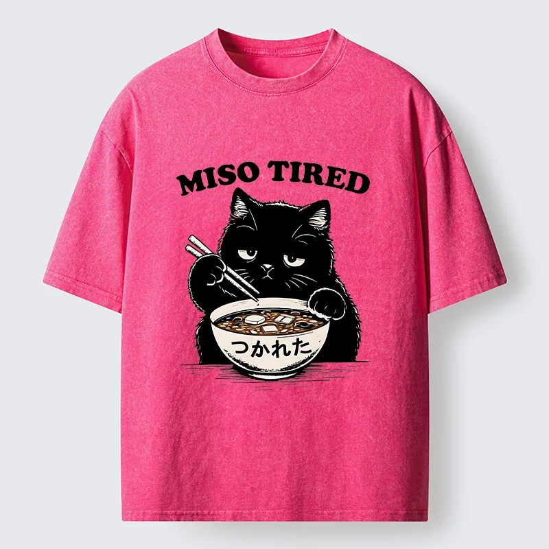 Tokyo-Tiger I Am So Tired Cat Washed T-Shirt