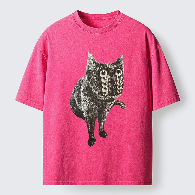 Tokyo-Tiger Fast-moving Cat Washed T-Shirt