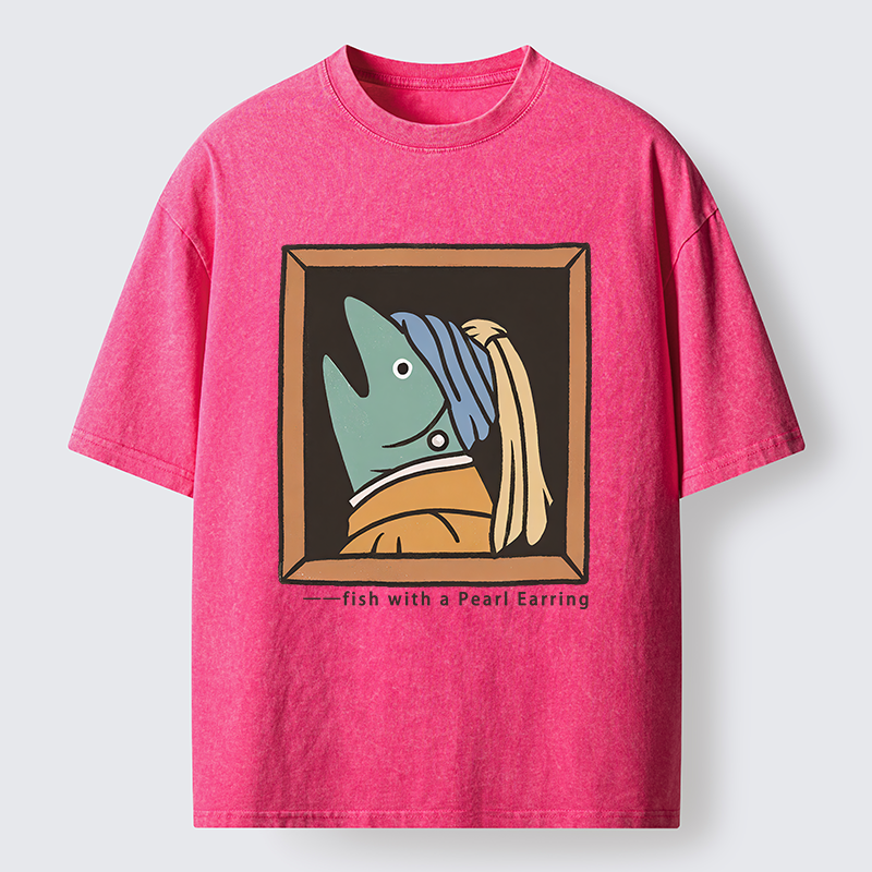 Tokyo-Tiger Fish With A Pearl Earring Washed T-Shirt