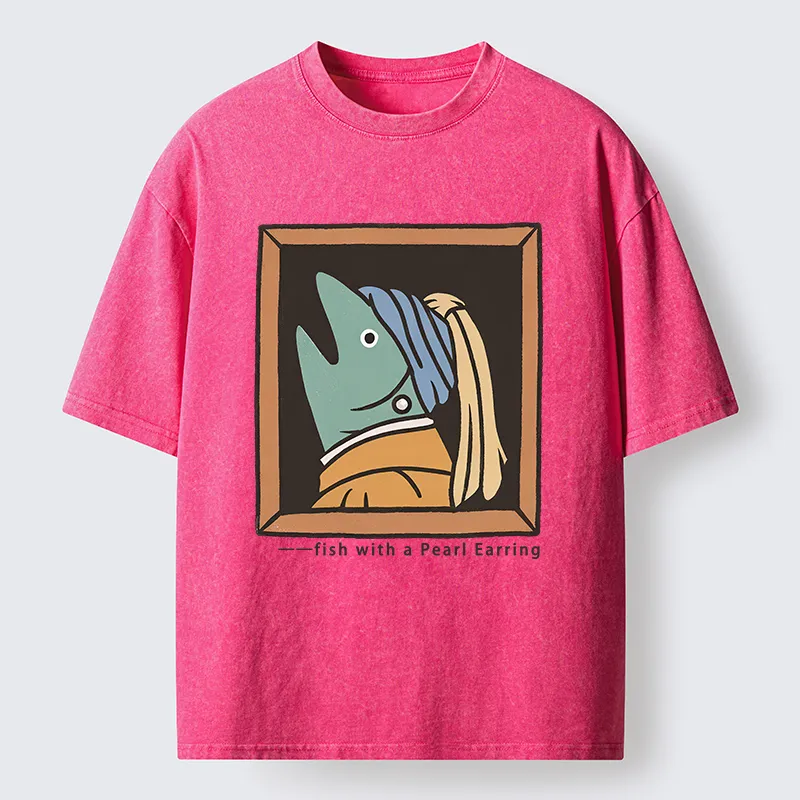 Tokyo-Tiger Fish With A Pearl Earring Washed T-Shirt