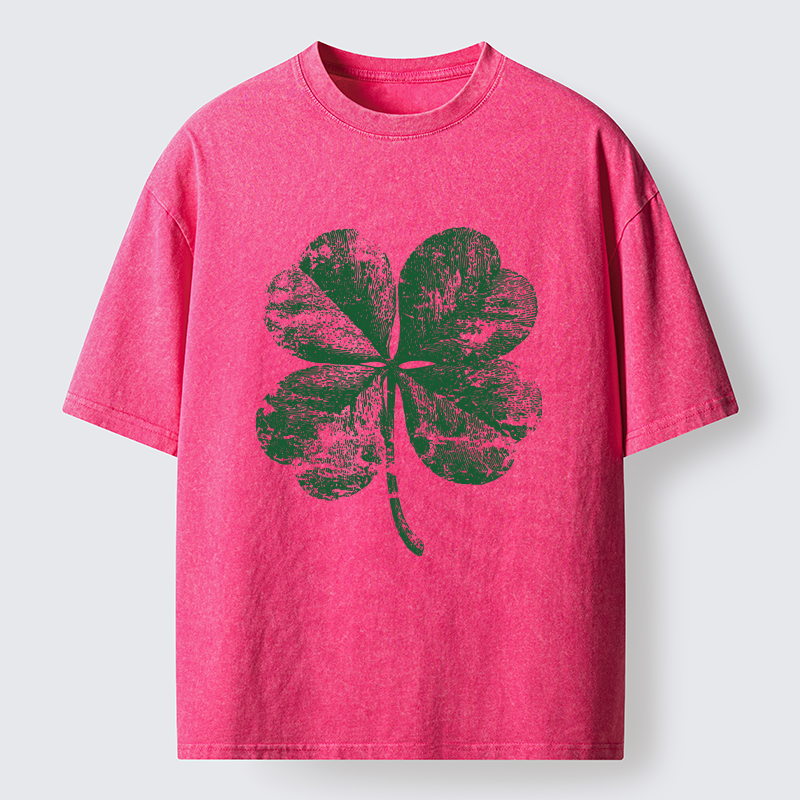 Tokyo-Tiger Lucky Four-leaf Clover Of St. Patrick's Day Washed T-Shirt