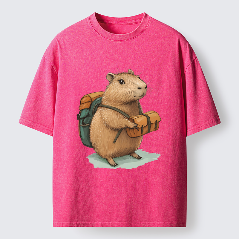 Tokyo-Tiger Traveling Capybara Washed T-Shirt
