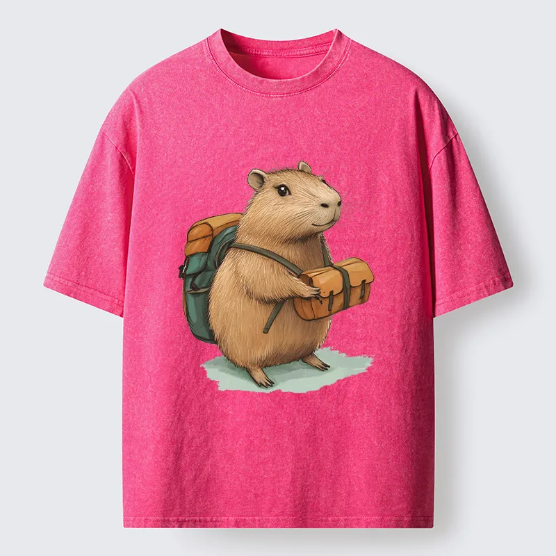 Tokyo-Tiger Traveling Capybara Washed T-Shirt