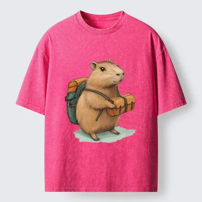 Tokyo-Tiger Traveling Capybara Washed T-Shirt