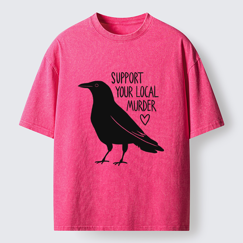 Tokyo-Tiger Support Your Local Murder Washed T-Shirt