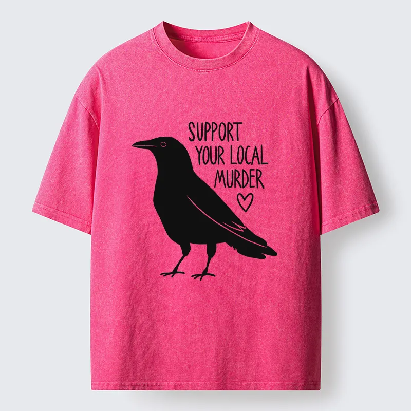 Tokyo-Tiger Support Your Local Murder Washed T-Shirt