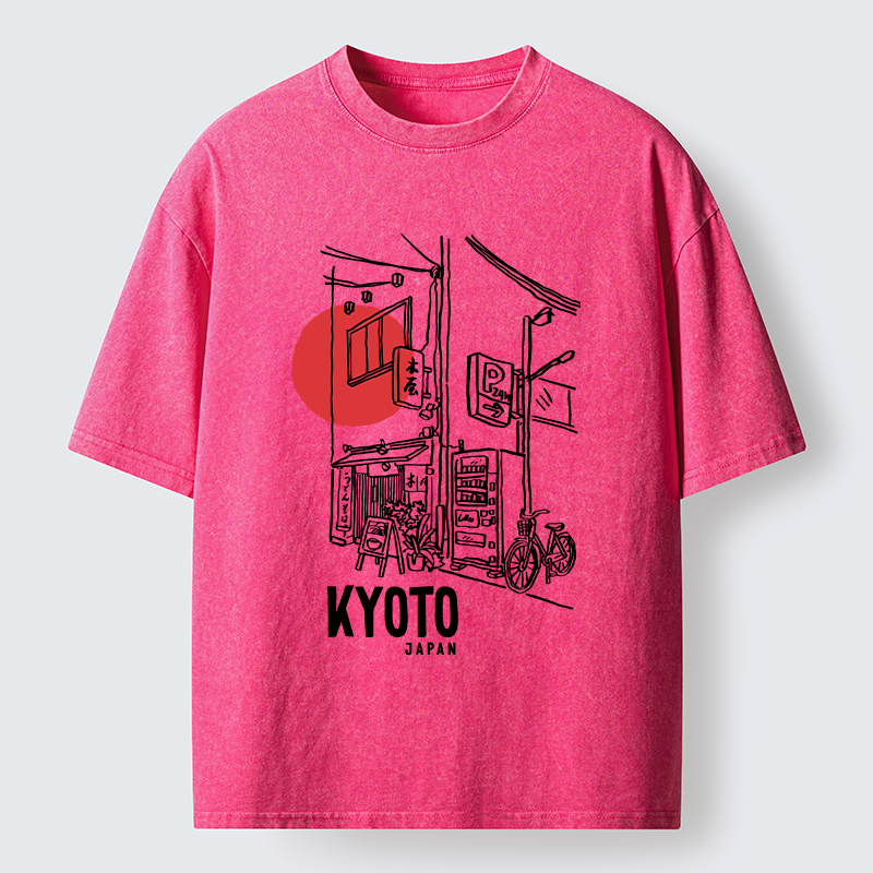 Tokyo-Tiger Kyoto Travel Street Washed T-Shirt