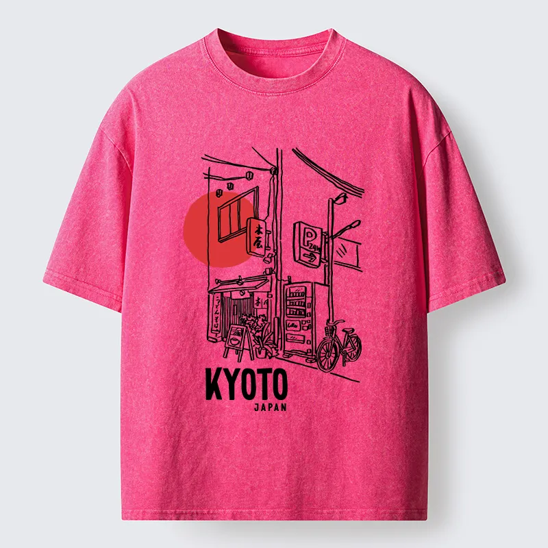 Tokyo-Tiger Kyoto Travel Street Washed T-Shirt