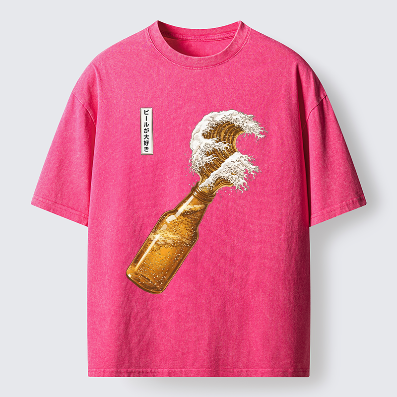 Tokyo-Tiger Beer Wave Washed T-Shirt