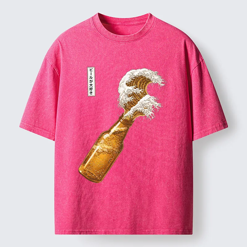 Tokyo-Tiger Beer Wave Washed T-Shirt