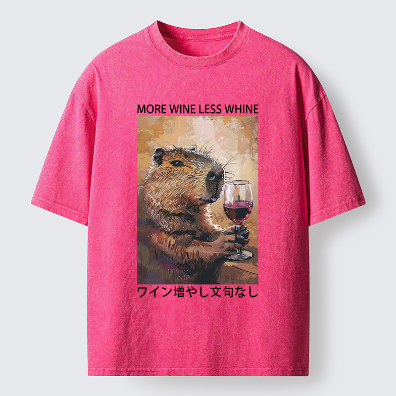 Tokyo-Tiger More Wine Less Whine Washed T-Shirt