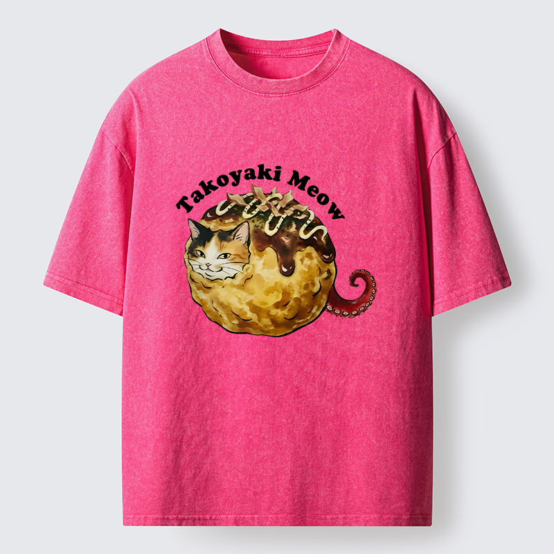 Tokyo-Tiger Takoyaki Meow Washed T-Shirt
