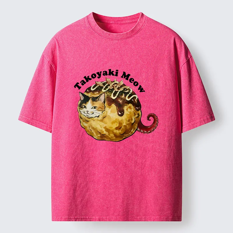 Tokyo-Tiger Takoyaki Meow Washed T-Shirt