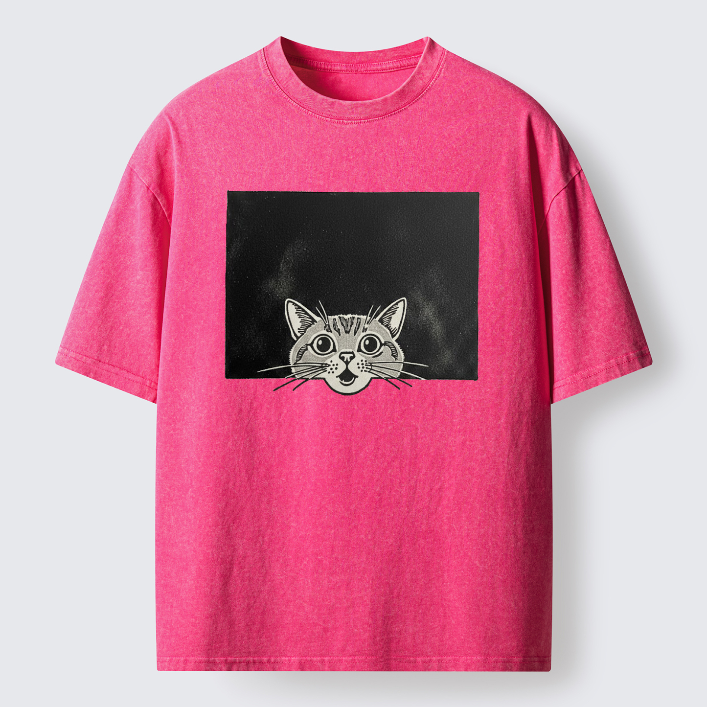 Tokyo-Tiger Surprised Cat Washed T-Shirt