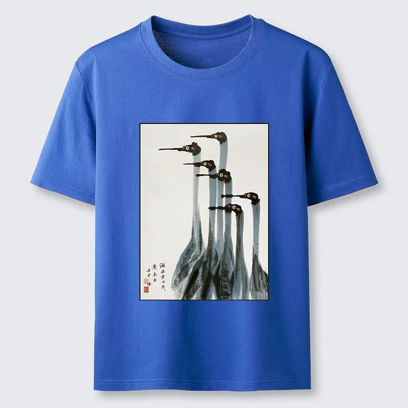 Tokyo-Tiger Retro Crane Painting Classic T-Shirt