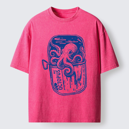 Tokyo-Tiger Canned Octopus Washed T-Shirt