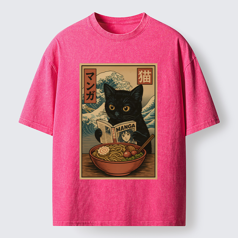 Tokyo-Tiger Cat's Japanese Life Washed T-Shirt