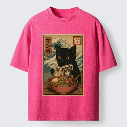 Tokyo-Tiger Cat's Japanese Life Washed T-Shirt