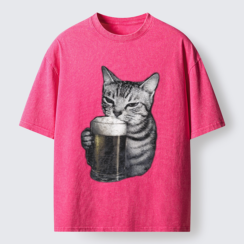 Tokyo-Tiger Cheers With The Cat Washed T-Shirt