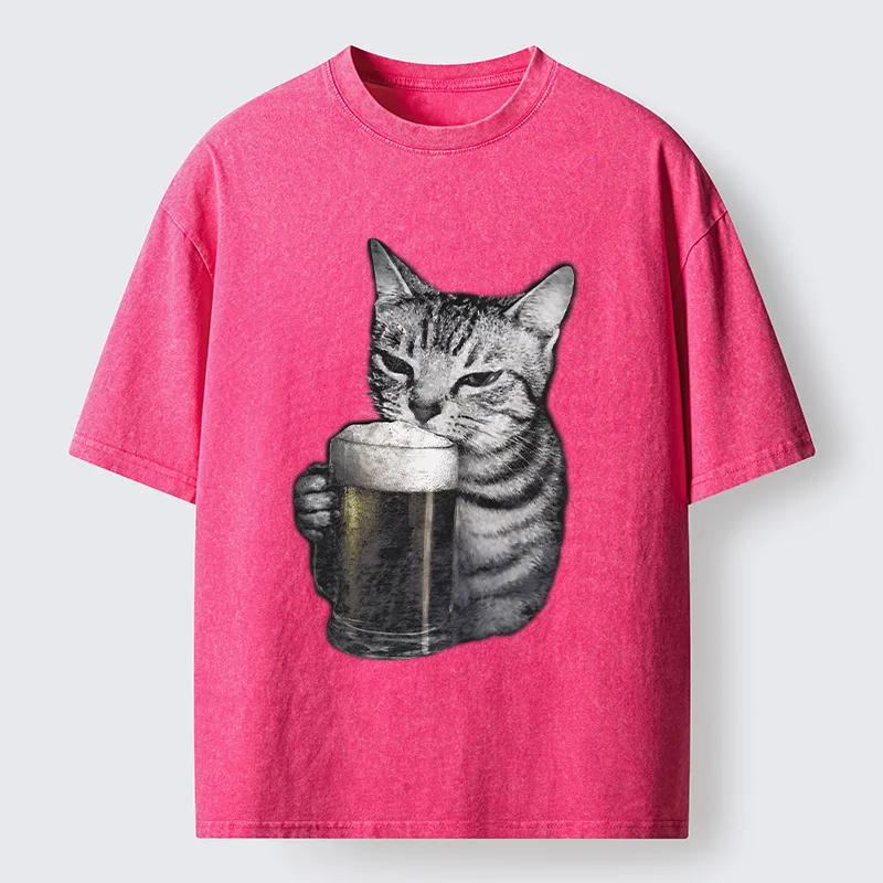Tokyo-Tiger Cheers With The Cat Washed T-Shirt