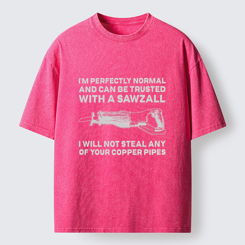 Tokyo-Tiger Sawzall Funny Washed T-Shirt