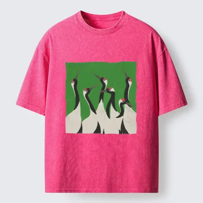 Tokyo-Tiger Crane Flock Washed T-Shirt