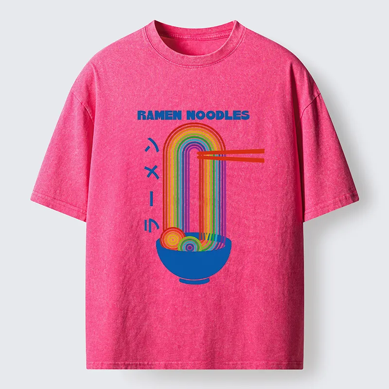 Tokyo-Tiger Ramen Rainbow Washed T-Shirt