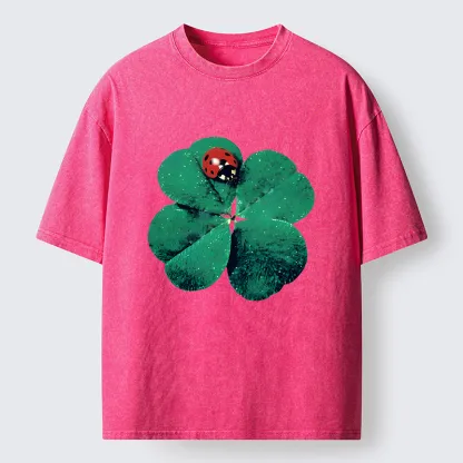 Tokyo-Tiger Ladybug And Lucky Clover Washed T-Shirt