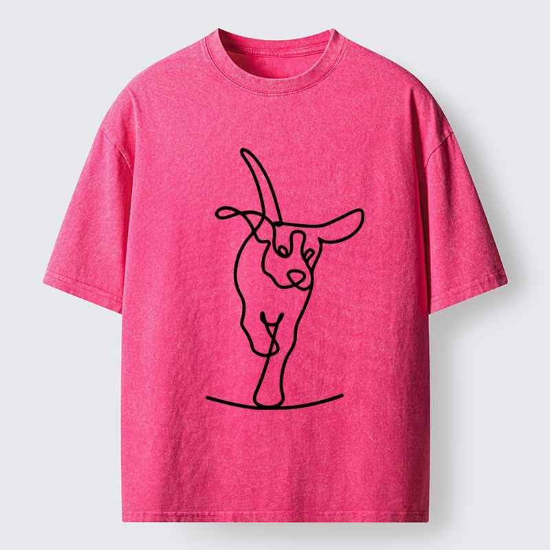 Tokyo-Tiger Minimalist Dog Washed T-Shirt