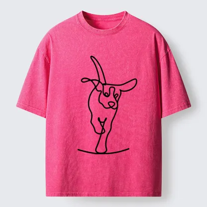 Tokyo-Tiger Minimalist Dog Washed T-Shirt