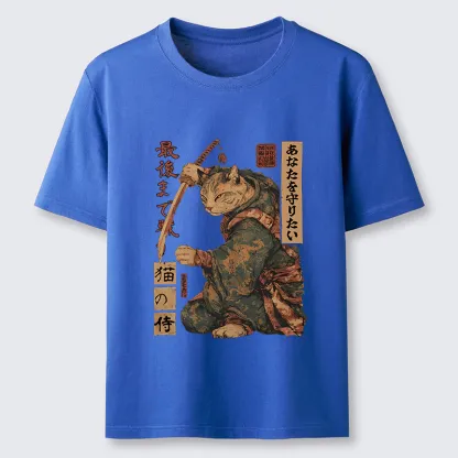 Tokyo-Tiger Retro Cat Japanese Samurai Funny Classic T-Shirt
