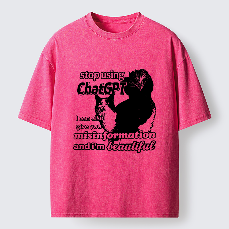 Tokyo-Tiger Stop Using Chatgpt Washed T-Shirt