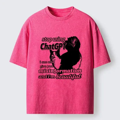 Tokyo-Tiger Stop Using Chatgpt Washed T-Shirt