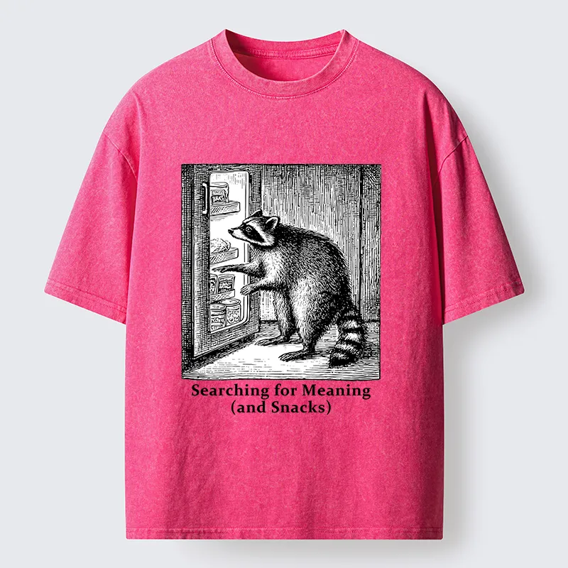 Tokyo-Tiger Raccoon Searching For Items Washed T-Shirt