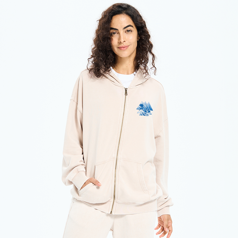 Tokyo-Tiger The Great Wave Washed Zip Hoodie