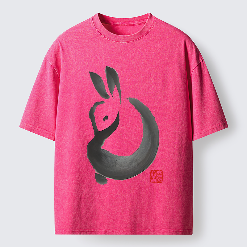 Tokyo-Tiger Ink Rabbit Washed T-Shirt