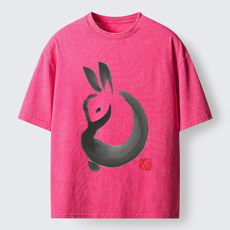 Tokyo-Tiger Ink Rabbit Washed T-Shirt