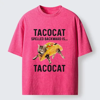 Tokyo-Tiger Tacocat Funny Washed T-Shirt