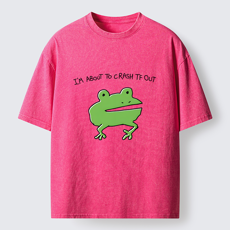 Tokyo-Tiger Very Sleepy Frog Funny Washed T-Shirt